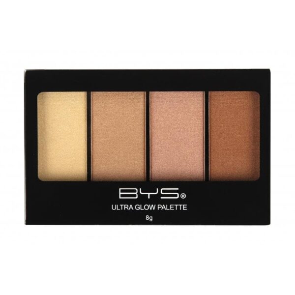 BYS Ultra Glow Palette Star Gazer BYS Ultra Glow paletis on 4 kõrge pigmentatsiooniga ja rikkaliku värviga puudri tooni. Tupsuta pehmeid, sädelevaid toone sinna, kuhu valgus loomulikult paistab, et näha välja trendikalt särav.