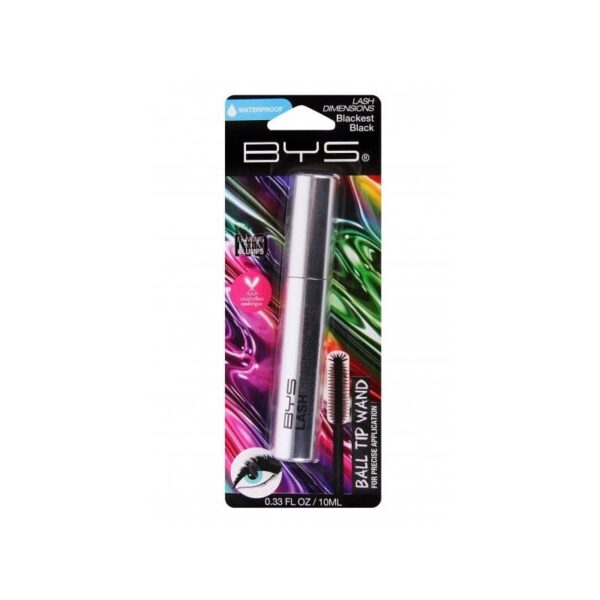 BYS Veekindel ripsmetušš Futuristic Lash Dimensions Blackest Black Lash Dimensions ripsmetušiga tõmbad kogu tähelepanu oma silmadele! Veekindla koostisega, mis annab volüümi, pikendab ja tihendab ripsmeid ühtlaselt. Harjal on uuenduslik palliotsik, millega saad ripsmeid värvida silma sise- ja välisnurgast. Sobib ka tundlikele silmadele, ei tekita ärritust.
