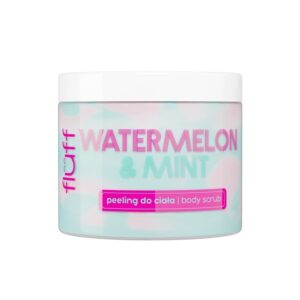 FLUFF Body scrub Watermelon and Mint 160ml Oma lummava aroomiga mahlastest arbuusidest ja värskendavast piparmündist toob see imeline koorija meeldiva värskusepuhangu, ning koorivad osakesed jätavad sinu naha sametiselt siledaks. Koorija on rikastatud glütseriini ja sorbitooliga niisutamiseks, pehmendamiseks ja naha kaitsmiseks niiskuskao eest. Päevalilleõli koos E-vitamiiniga kiirendab regeneratsiooni, parandab naha elastsust ja aeglustab naha vananemisprotsesse.