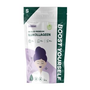 Sinu ilueliksiir! Kiire ja lihtne valmistada. Mõnusalt marjane maitse. Nipp! Valmista tervislik marjakokteil (loe altpoolt)! Tänu kollageenile meie kehas on nahk elastsem, küüned vastupidavamad, juuksed läikivamad. 1 spl annab 6 g puhast kollageeni, soovitame 2 spl. Lisaväärtuseks on tootes rauamineraal, mis aitab vähendada väsimust ja see on oluline sinu ilu heaks. Ühest pakist 150 g jagub pooleks kuuks (15 portsjonit pakis). JAMAVABA toode. Meie toodetes ei ole lisaaineid ehk E-aineid ning meie marja- ja puuviljapulbrid on naturaalsed toorained.