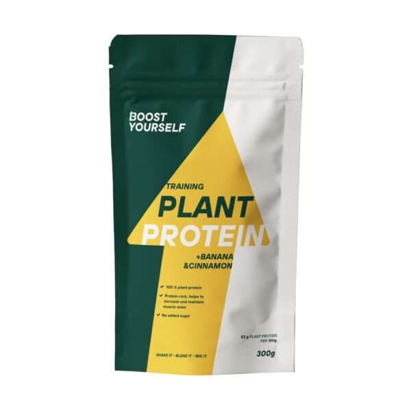 BOOST YOURSELF training spordisarja tooted toetavad sind terve treeningprotsessi jooksul. Shake it – blend it – mix it Tegusa treeningu puhul ei saa üle ega ümber valkudest, mida sisaldavad meie toote taimsed proteiinid! Neile, kellele ei sobi või kes ei soovi loomset valku, on meie taimne proteiin ideaalne valik. Ükskõik, kas oled harrastaja või professionaal, TRAINING PLANT BASED PROTEIN toetab sind treeningu ajal igati. Treeningu ajal tarbimiseks. Valgurikas, aitab kaasa lihasmassi kasvule ja säilimisele. 2 spl (20 g) = 14g puhast taimset proteiini. Kaarob aitab suurendada täiskõhutunnet 100 % taimne valk Gluteenivaba. Eestis toodetud. JAMAVABA toode, ei sisalda lisaaineid ega lisatud suhkruid.