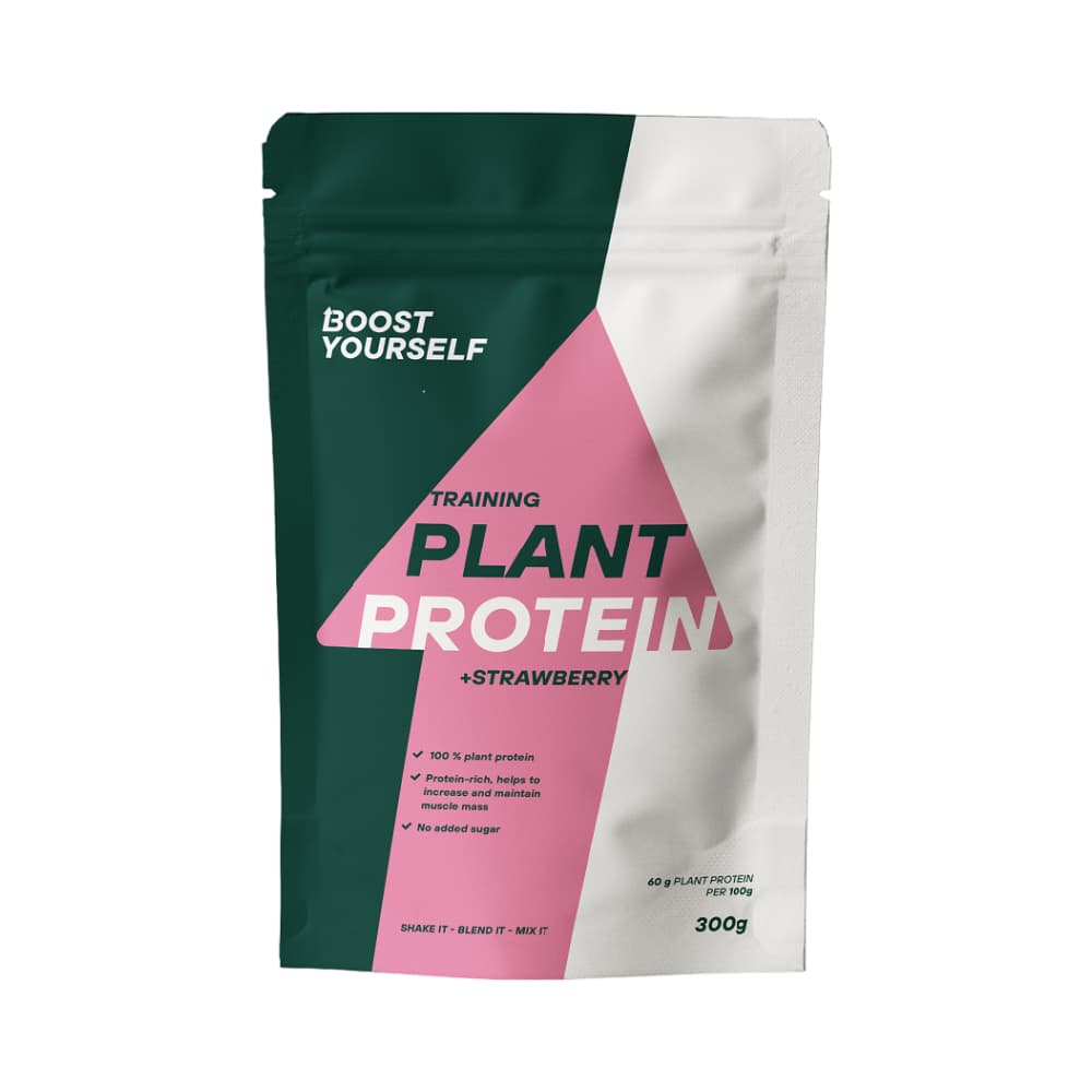BOOST YOURSELF training spordisarja tooted toetavad sind terve treeningprotsessi jooksul. Shake it – blend it – mix it Tegusa treeningu puhul ei saa üle ega ümber valkudest, mida sisaldavad meie toote taimsed proteiinid! Neile, kellele ei sobi või kes ei soovi loomset valku, on meie taimne proteiin ideaalne valik. Ükskõik, kas oled harrastaja või professionaal, TRAINING PLANT BASED PROTEIN toetab sind treeningu ajal igati. Treeningu ajal tarbimiseks. Valgurikas, aitab kaasa lihasmassi kasvule ja säilimisele. 2 spl (20 g) = 14g puhast taimset proteiini. Kaarob aitab suurendada täiskõhutunnet 100 % taimne valk Gluteenivaba. Eestis toodetud. JAMAVABA toode, ei sisalda lisaaineid ega lisatud suhkruid.