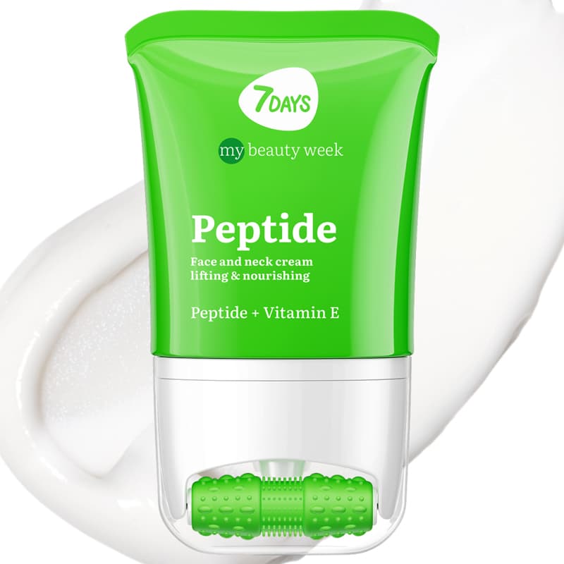 Näokreem 7DAYS MY BEAUTY WEEK Peptiid 80 ml + 3D masseerija sügavtoitmiseks, vananemisvastaseks, naha elastsuse, sileduse ja elastsuse suurendamiseks. Kahetoimeline toitev näokreem Peptide Complexiga: 24-tunnine niisutus + näomassaaž. 3D FACE FIT Massager annab tõstva efekti, vähendab turseid, silub kortse ning kujundab kindla ja kindla näokontuuri.
