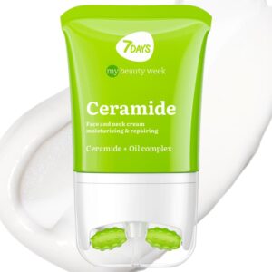 Näokreem 7DAYS MY BEAUTY WEEK Ceramide 80 ml + 3D Massager intensiivseks niisutuseks, tugevdab ja taastab naha kaitsebarjääri. Kahetoimeline Keramiididega niisutav näokreem: 24-tunnine niisutus + näomassaaž. 3D FACE FIT Massager annab tõstva efekti, vähendab turseid, silub kortse ning kujundab kindla ja kindla näokontuuri.