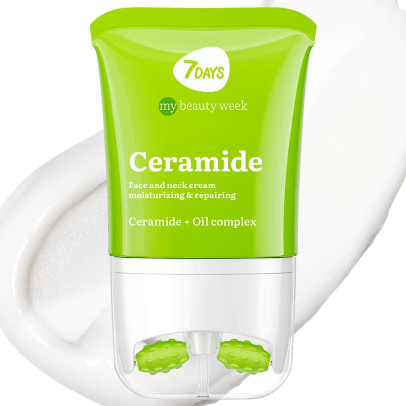 Näokreem 7DAYS MY BEAUTY WEEK Ceramide 80 ml + 3D Massager intensiivseks niisutuseks, tugevdab ja taastab naha kaitsebarjääri. Kahetoimeline Keramiididega niisutav näokreem: 24-tunnine niisutus + näomassaaž. 3D FACE FIT Massager annab tõstva efekti, vähendab turseid, silub kortse ning kujundab kindla ja kindla näokontuuri.