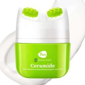 Näokreem 7DAYS MY BEAUTY WEEK Ceramide 40 ml + 3D Massager intensiivseks niisutuseks, tugevdab ja taastab naha kaitsebarjääri. Kahetoimeline Keramiididega niisutav näokreem: 24-tunnine niisutus + näomassaaž. 3D FACE FIT Massager annab tõstva efekti, vähendab turseid, silub kortse ning kujundab kindla ja kindla näokontuuri.